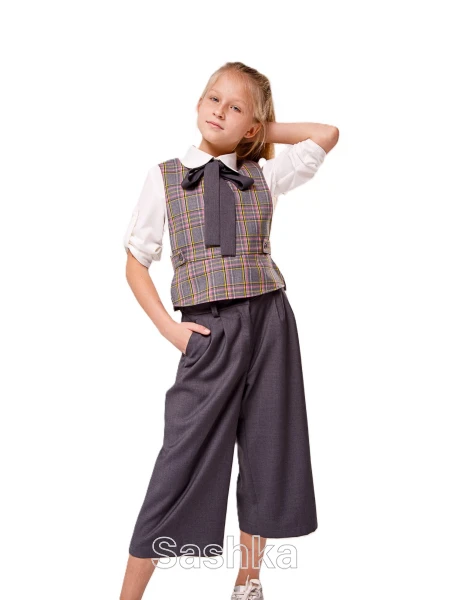 Кюлоти класичні для дівчинки темно-сірі